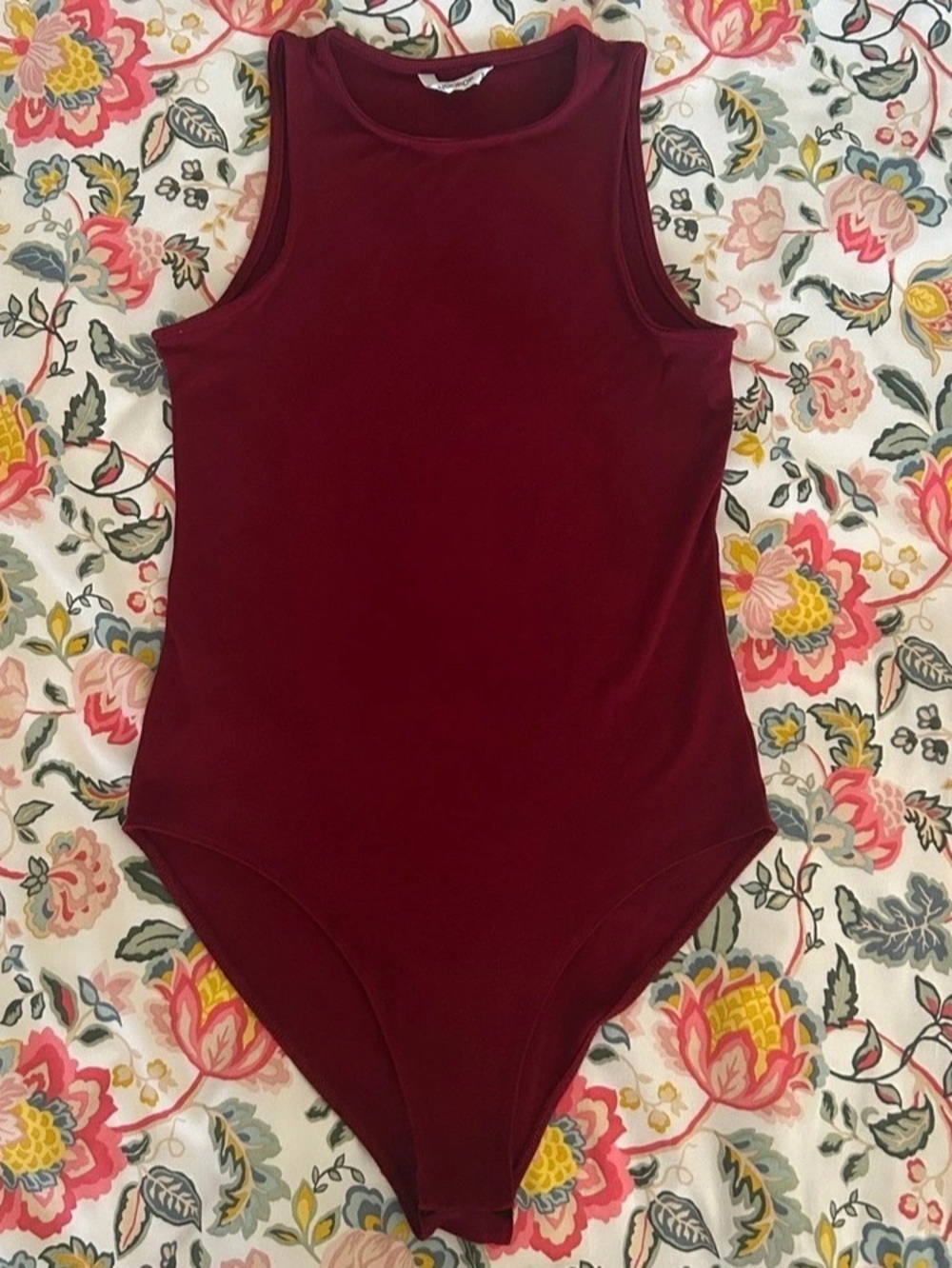 Mango Crimson Sleeveless Bodysuit Size Small